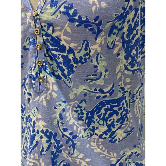 LILLY PULITZER Essie Tank Top Light Blue Sea Turtles XSMALL Cotton Preppy Resort - Picture 3 of 6